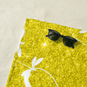 Glitter en libellen gepersonaliseerde strandhanddo strandlaken (In situ)