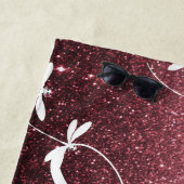 Glitter en libellen gepersonaliseerde strandhanddo strandlaken (In situ)