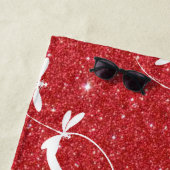 Glitter en libellen gepersonaliseerde strandhanddo strandlaken (In situ)