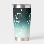 Glitter en libellen op maat geïsoleerde drinkbeker (Rechts)