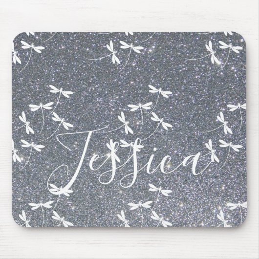 Glitter en libellen op maat gemaakt muispad muismat (Voorkant)