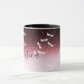 Glitter en libellen op maat mok (Midden)