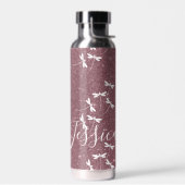 Glitter en libellen op maat waterfles (Links)