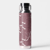 Glitter en libellen op maat waterfles (Voorkant)
