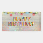 Glitter en Lights Happy Birthday Spandoek (Horizontaal)
