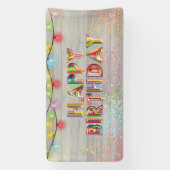 Glitter en Lights Happy Birthday Spandoek (Verticaal)