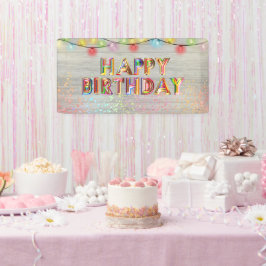 Glitter en Lights Happy Birthday Spandoek