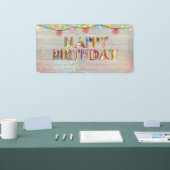 Glitter en Lights Happy Birthday Spandoek (Beurs)