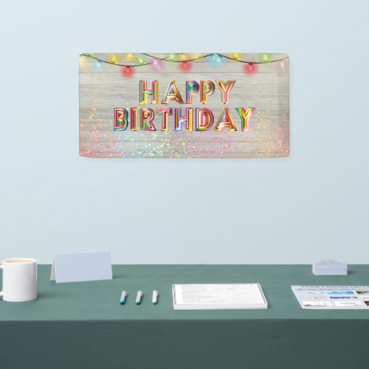 Glitter en Lights Happy Birthday Spandoek (Beurs)