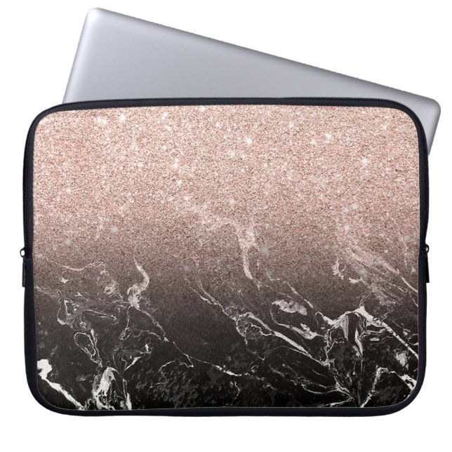 Glitter en Marble Laptop Sleeve (Voorkant)