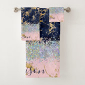 Glitter en marmer gepersonaliseerd  bad handdoek (Insitu)