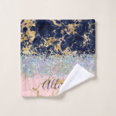 Glitter en marmer gepersonaliseerd  bad handdoek (Wasdoekje)