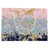 Glitter en marmer gepersonaliseerd  groot cadeauzakje (Achterkant)