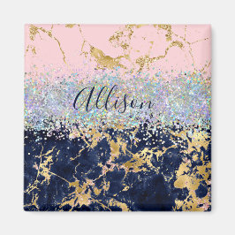 Glitter en marmer gepersonaliseerd  magneet