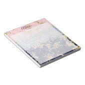 Glitter en marmer gepersonaliseerd notitieblok (Schuin)