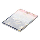Glitter en marmer gepersonaliseerd notitieblok (Linkerzijde)