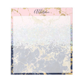 Glitter en marmer gepersonaliseerd notitieblok