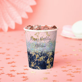 Glitter en marmer gepersonaliseerd  papieren bekers