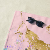 Glitter en marmer gepersonaliseerd  strandlaken (In situ)