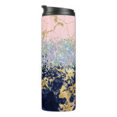 Glitter en marmer gepersonaliseerd  thermosbeker (Geroteerd rechts)