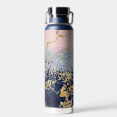 Glitter en marmer gepersonaliseerd  waterfles (Achterkant)