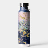 Glitter en marmer gepersonaliseerd  waterfles (Links)