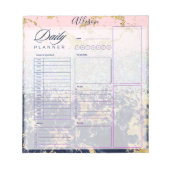 Glitter- en marmer-gepersonaliseerde dagplanner notitieblok (Voorkant)
