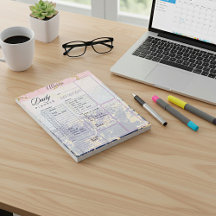 Glitter- en marmer-gepersonaliseerde dagplanner