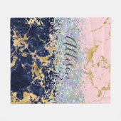 Glitter en marmer op maat fleece deken (Voorkant (Horizontaal))