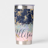 Glitter en marmer op maat geïsoleerde drinkbeker (Links)