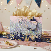 Glitter en marmer op maat groot cadeauzakje