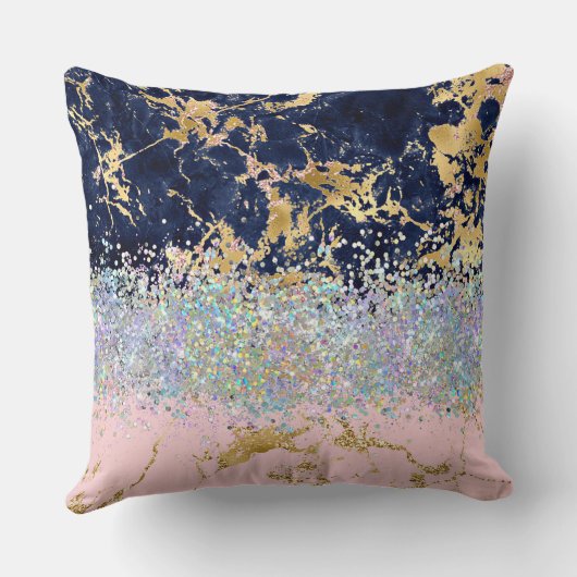Glitter en marmer op maat kussen (Achterkant)