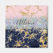 Glitter en marmer op maat magneet (Voorkant)