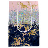 Glitter en marmer op maat medium cadeauzakje (Achterkant)