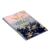 Glitter en marmer op maat notitieboek (Rechterzijde)