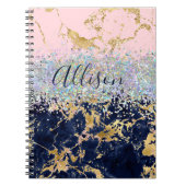 Glitter en marmer op maat notitieboek (Voorkant)