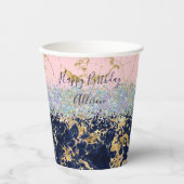 Glitter en marmer op maat papieren bekers (Voorkant)