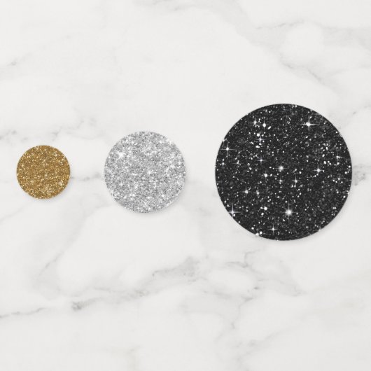 Glitter en/of metaalmix goud zilver zwart confetti (Achterkanten)
