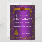 Glitter en Paarse kerst Kaart (Voorkant)