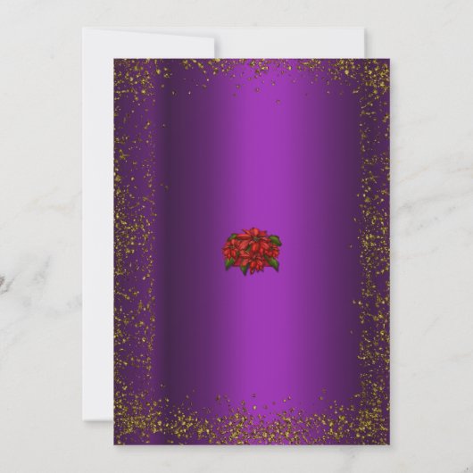 Glitter en Paarse kerst Kaart (Achterkant)