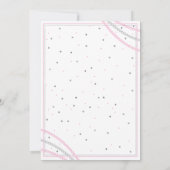 Glitter en Parels Baby shower Invitation, Roze Kaart (Achterkant)