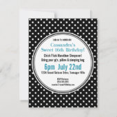 Glitter en Polkadots Foto Sweet 16 Kaart (Achterkant)