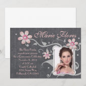 Glitter en Rhinestone Quinceanera Kaart (Voorkant / Achterkant)