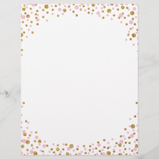 Glitter en roze Confetti Flyer (Achterkant)