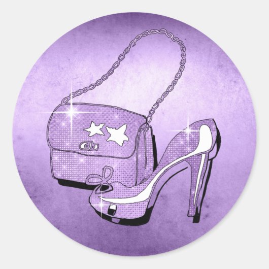 Glitter en Shine Accessoires Violet ID675 Ronde Sticker (Voorkant)