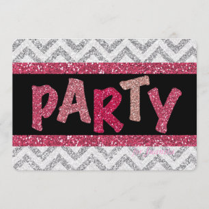 Glitter en Shine Custom Birthday Party Kaart