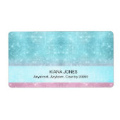Glitter en Shine Gradiënt Teal/Roze ID673 Etiket (Voorkant)