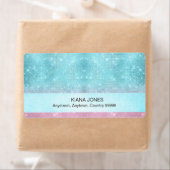 Glitter en Shine Gradiënt Turquoise/Roze ID673 Etiket (Insitu)
