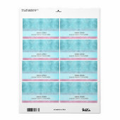 Glitter en Shine Gradiënt Turquoise/Roze ID673 Etiket (Full Sheet)