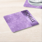 Glitter en Shine Name Violet ID673 Kartonnen Onderzetters (Schuin)